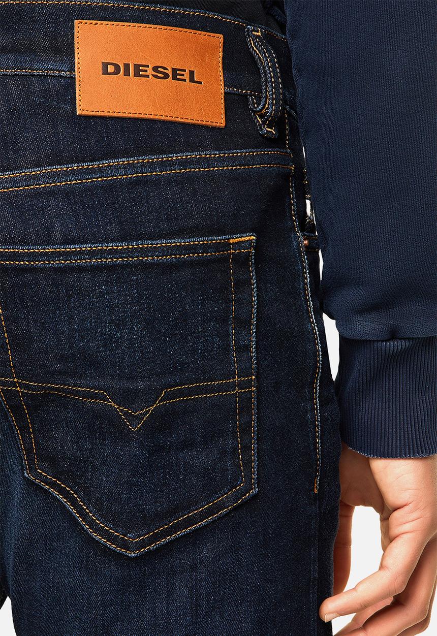 Diesel  - D-luster slim fit 5 pocket jeans - dark wash blue