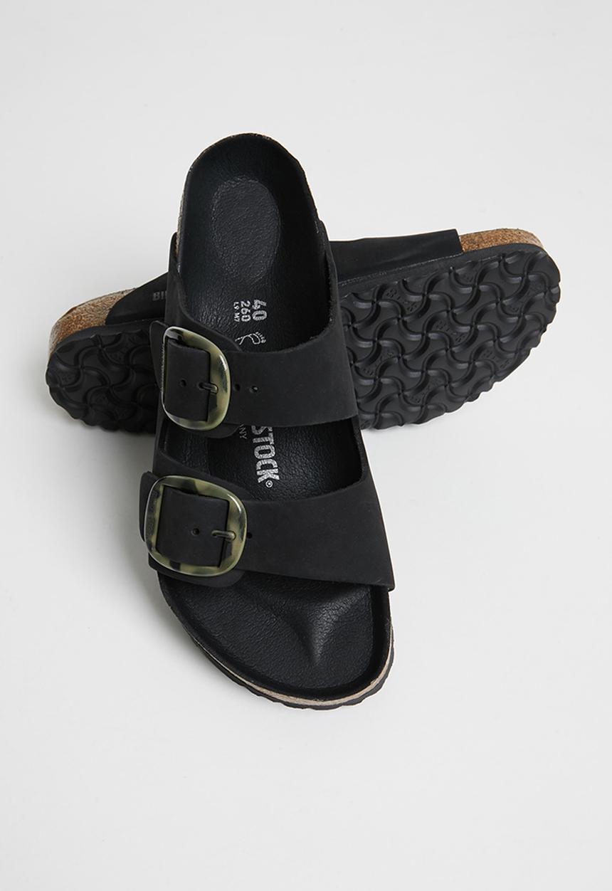 Birkenstock - Arizona big buckle nubuck leather regular - black