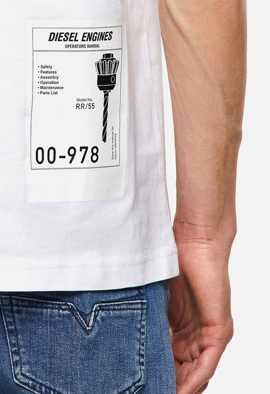 Diesel  - T-just-b62 printed tee - white