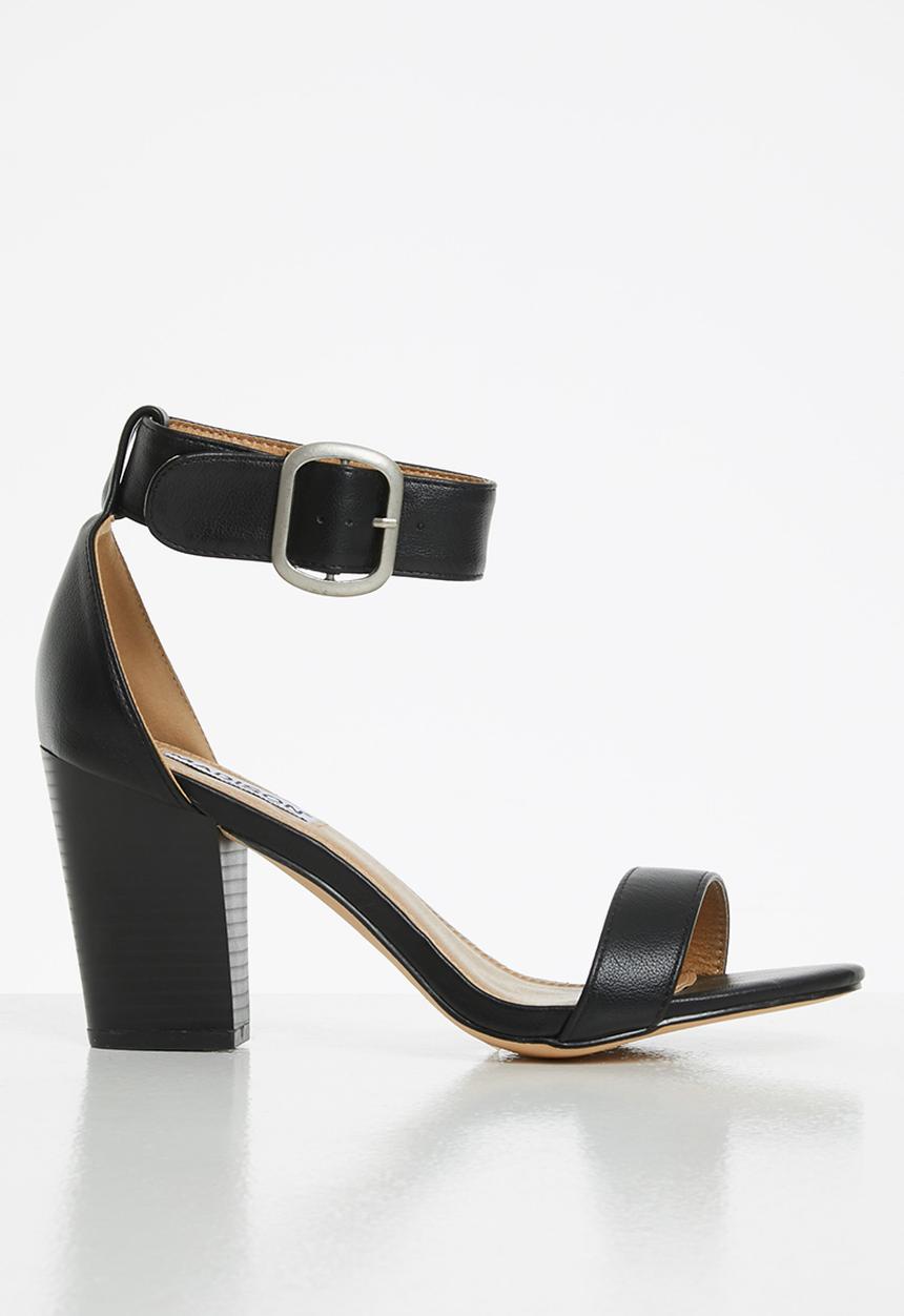 Madison® - Angela ankle strap block heel - black
