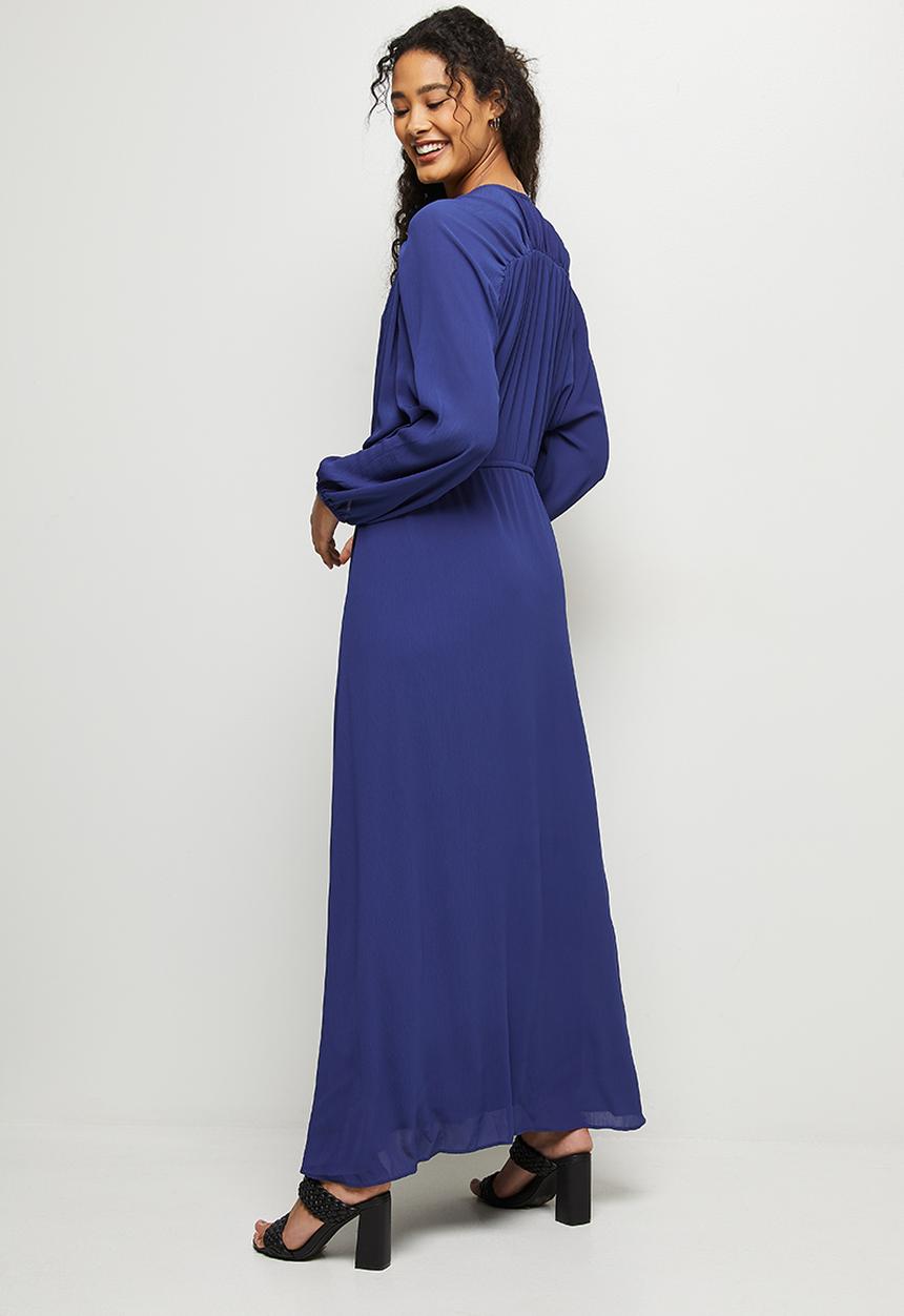 MILLA - Gauged detail maxi dress - blue