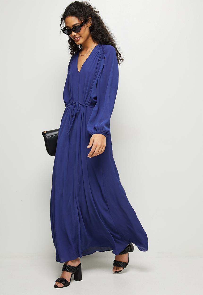 MILLA - Gauged detail maxi dress - blue