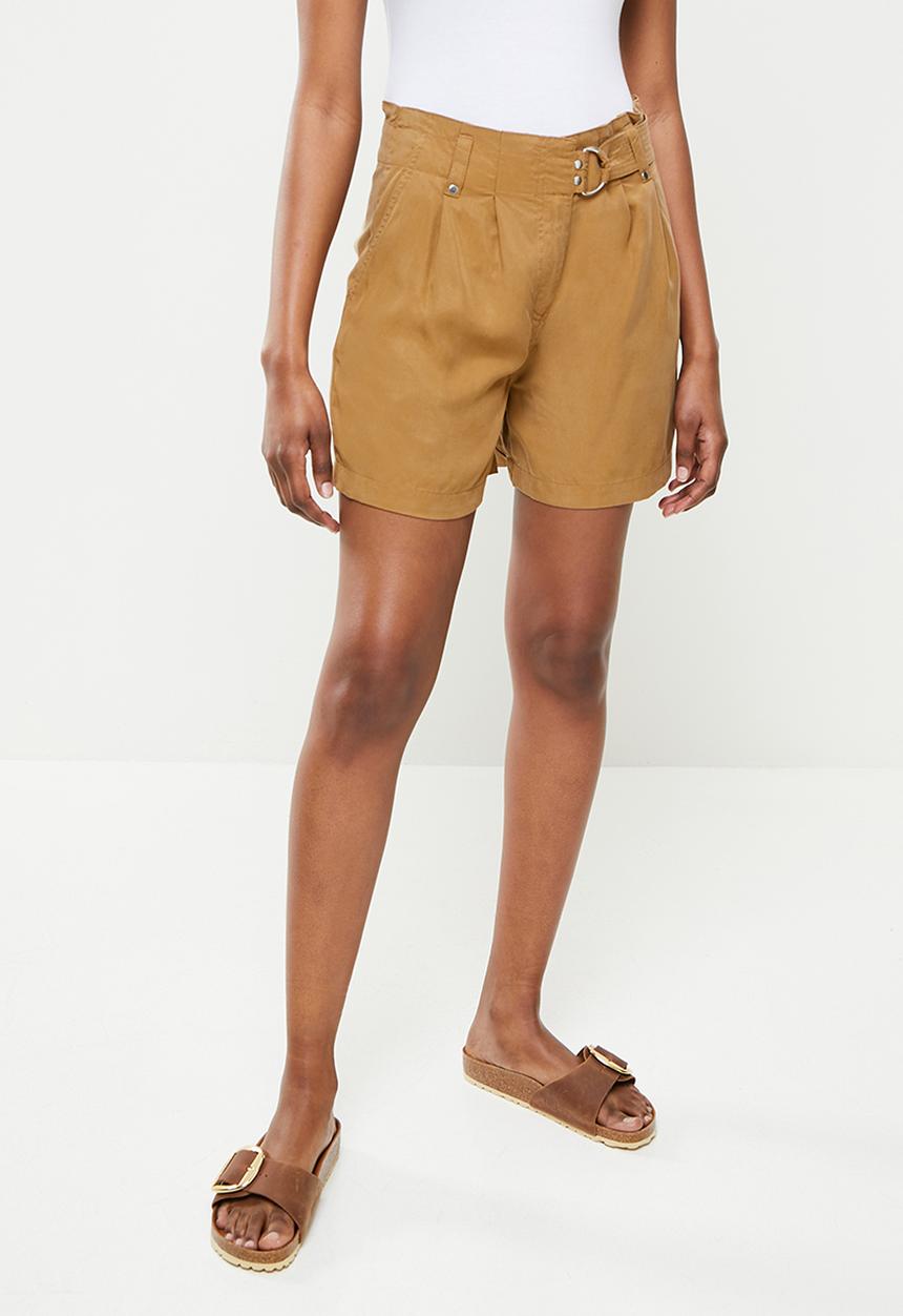 ONLY - Magne life highwaist shorts - tan