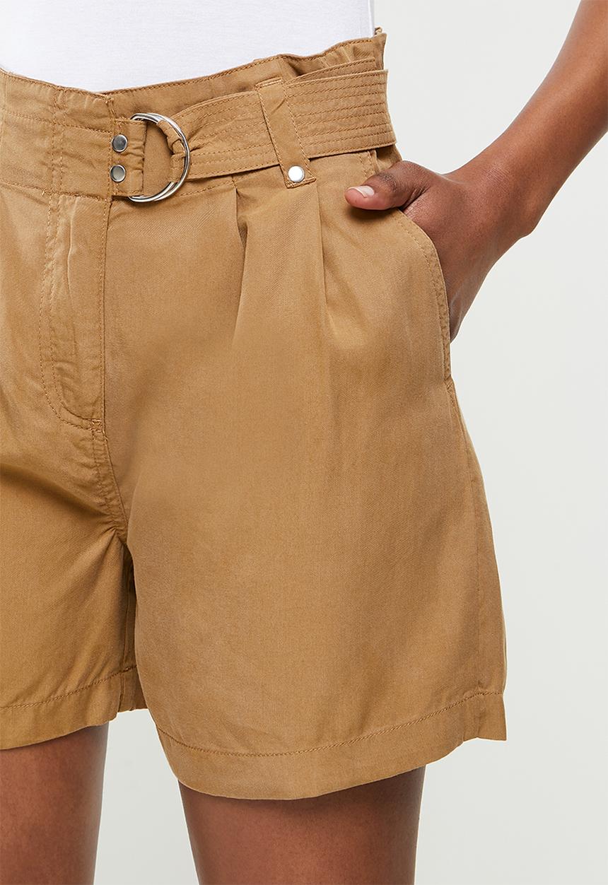 ONLY - Magne life highwaist shorts - tan