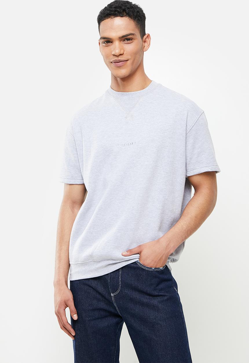 Jonathan D - Elliot oversized fit short sleeve sweater - grey