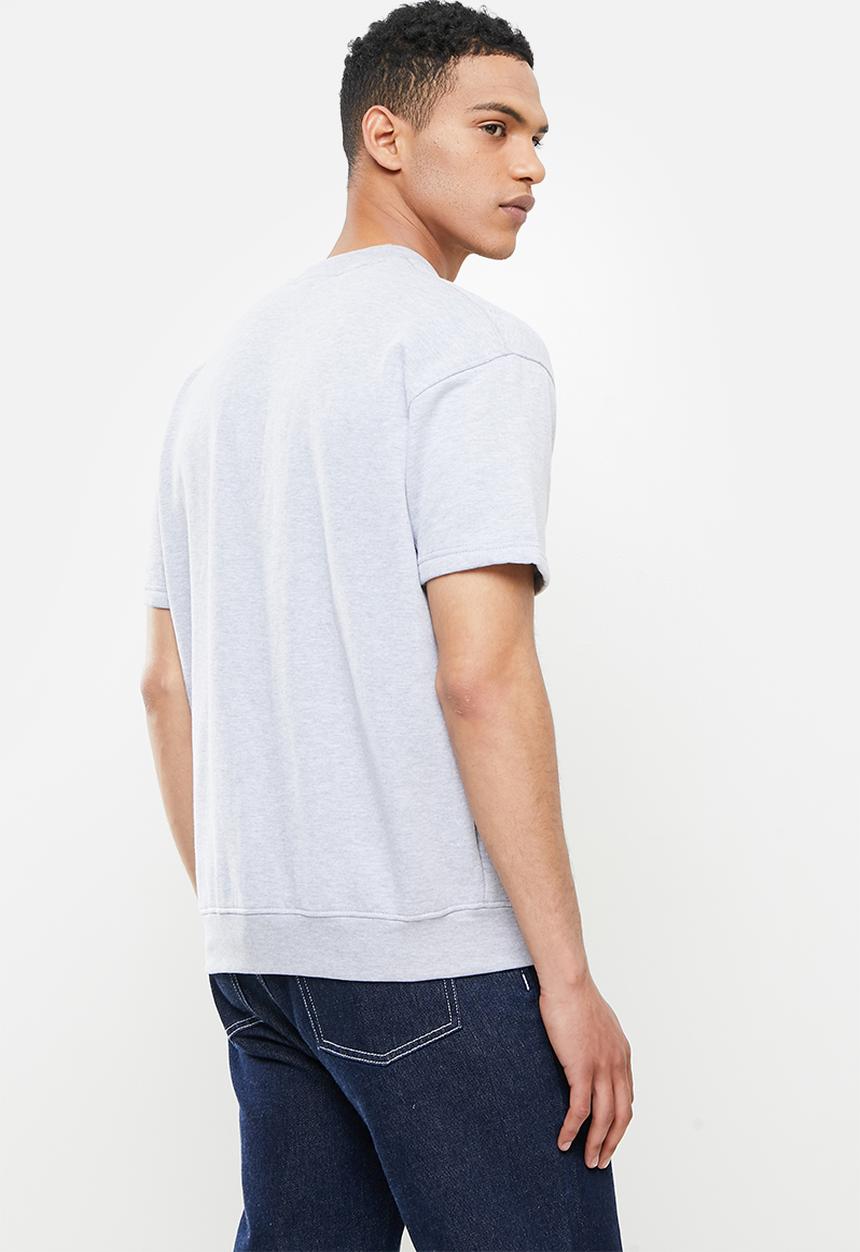 Jonathan D - Elliot oversized fit short sleeve sweater - grey