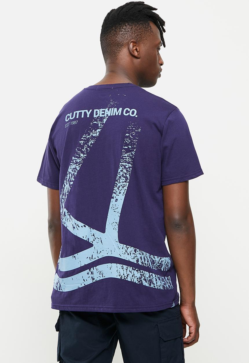 Cutty - Mayne box fit printed tee - navy