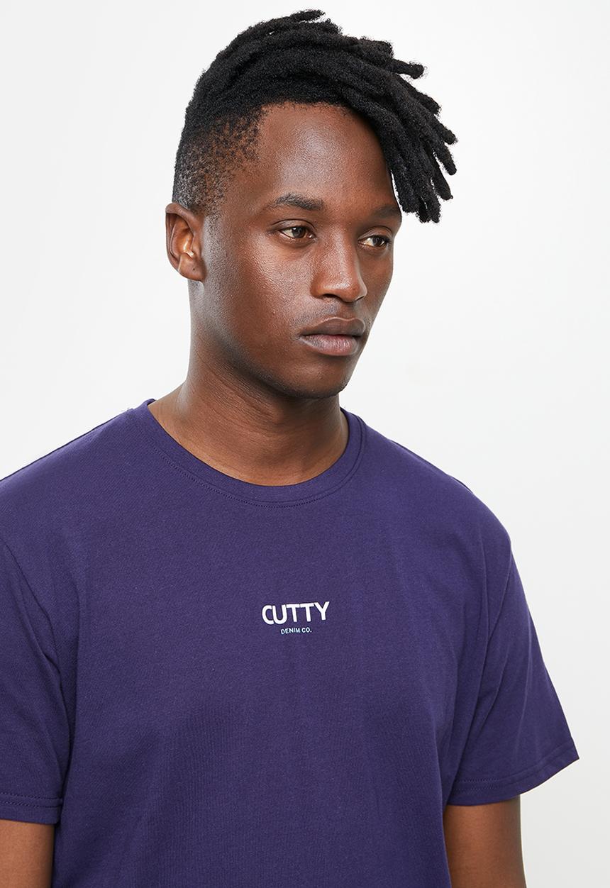 Cutty - Mayne box fit printed tee - navy