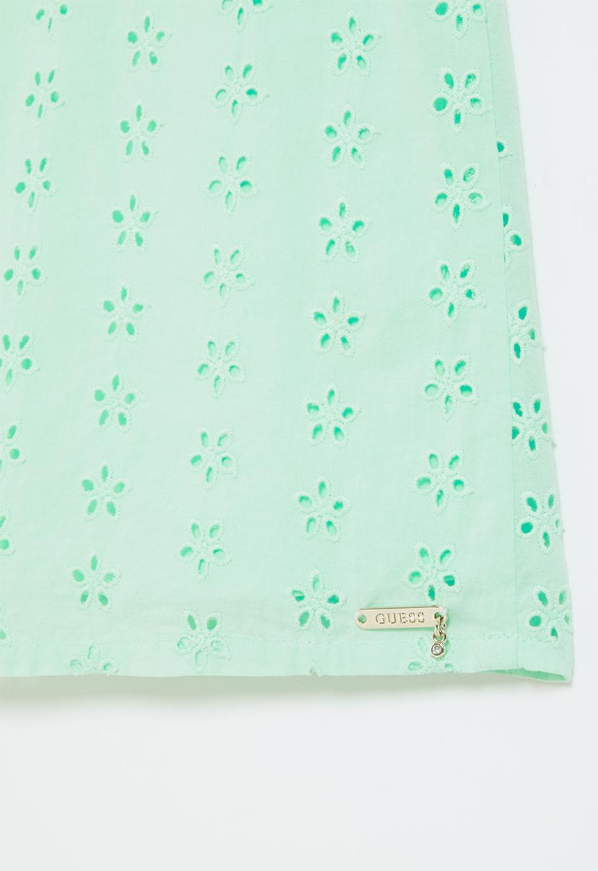 GUESS - Broiderie anglaise dress - green