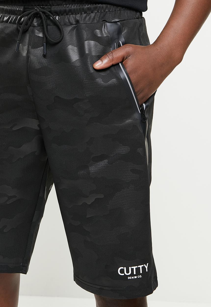 Cutty - Vermont regular fit scuba shorts - black