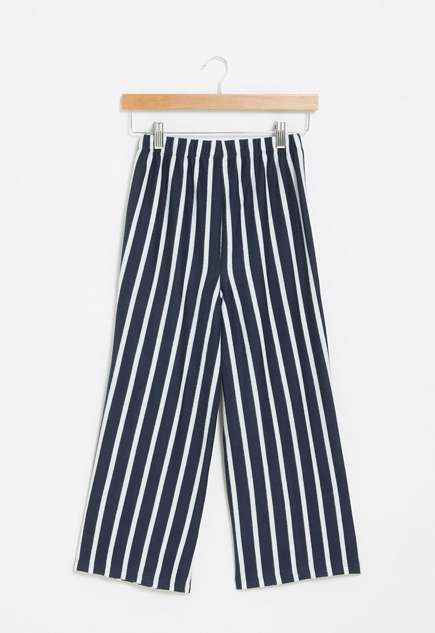 Superbalist - Wide leg knit pants - navy & white