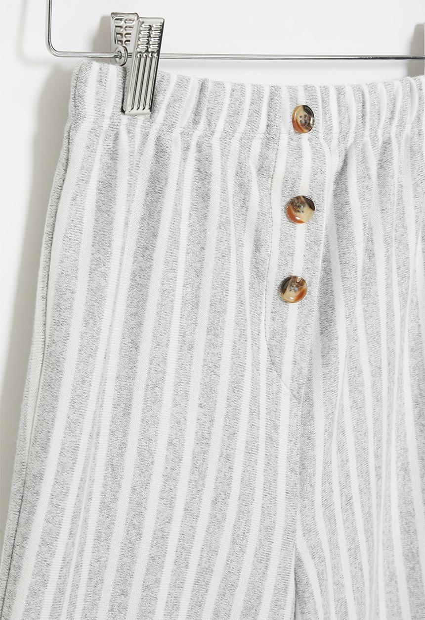Superbalist - Wide leg knit pants - grey & white 