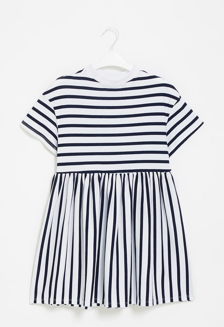 Superbalist - Striped babydoll dress - navy & white