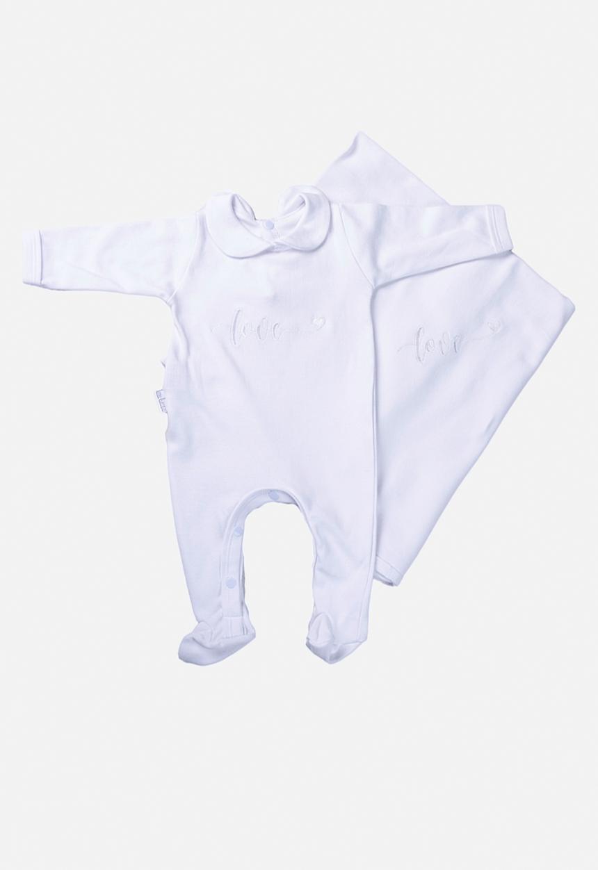Little Lumps - Babygrow & blanket set - white