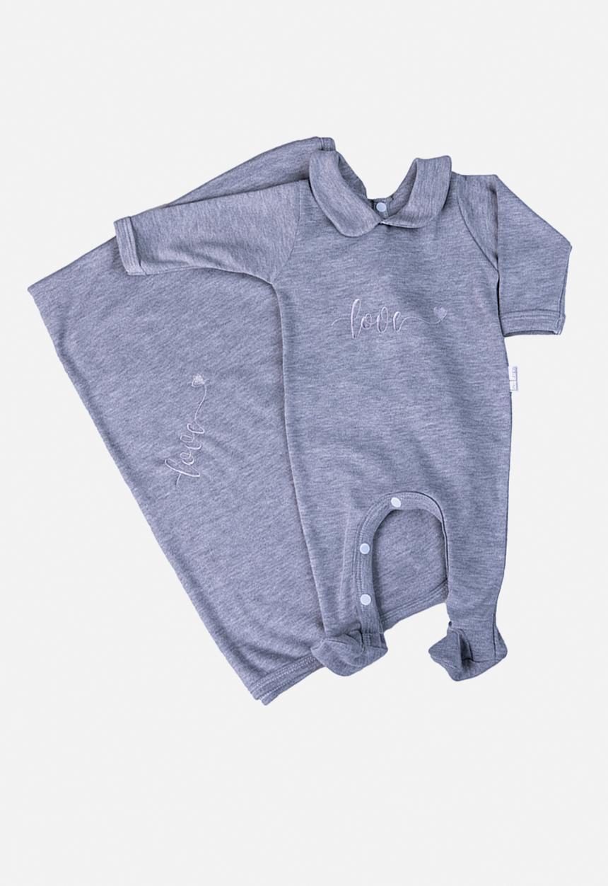 Little Lumps - Babygrow & blanket set - grey