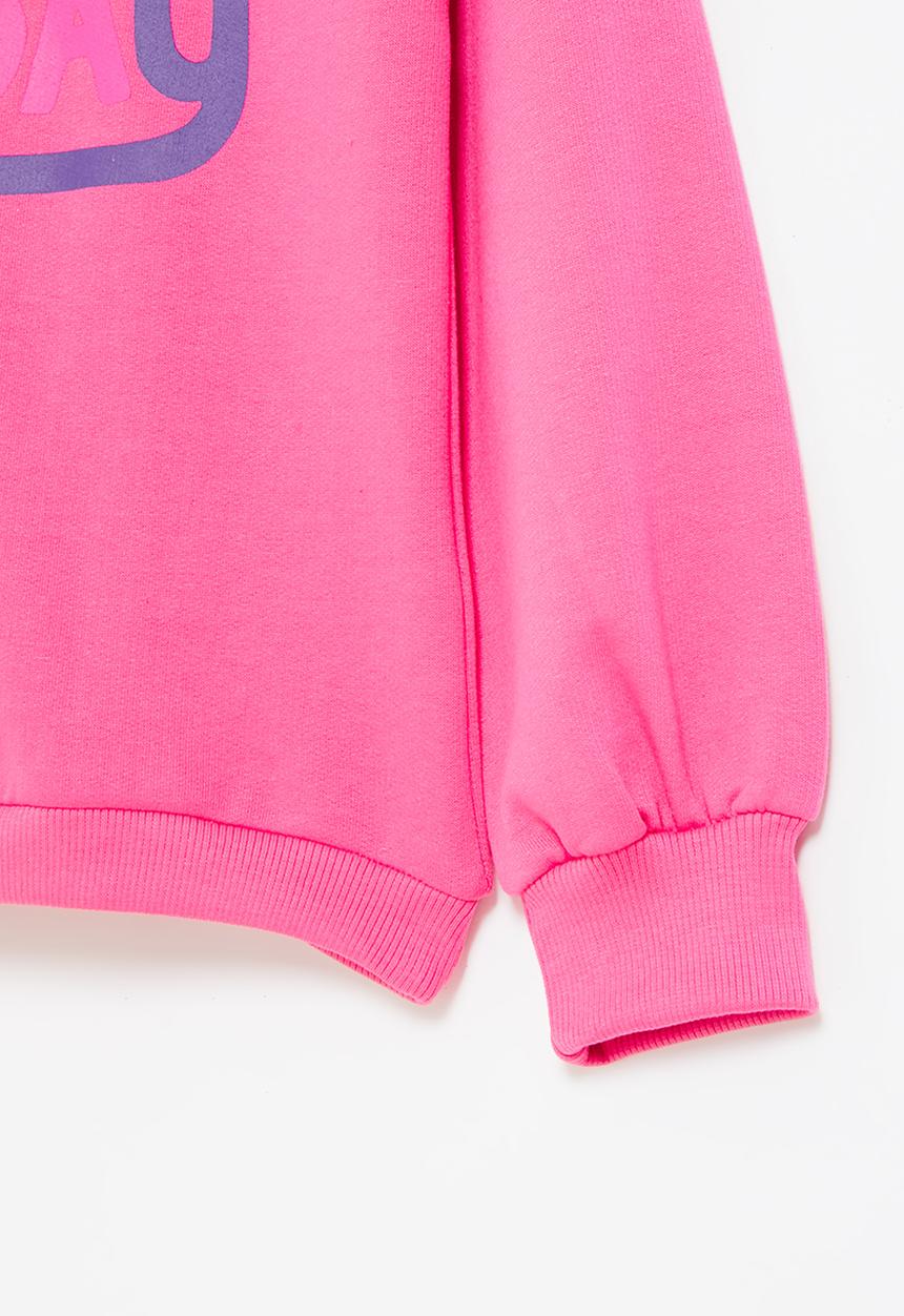MINOTI - Girls basic day fleece crew - pink