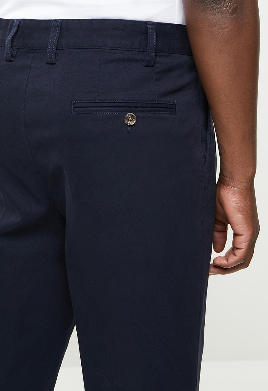 Jonathan D - Miguel tapered cropped turn up trousers - navy