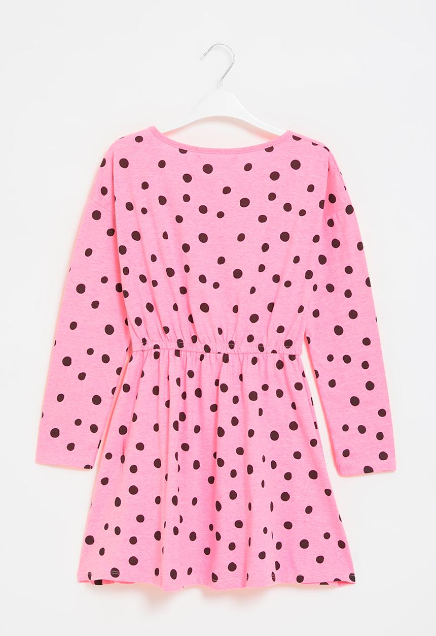 MINOTI - Tween girls basic aop jersey dress - pink & black 