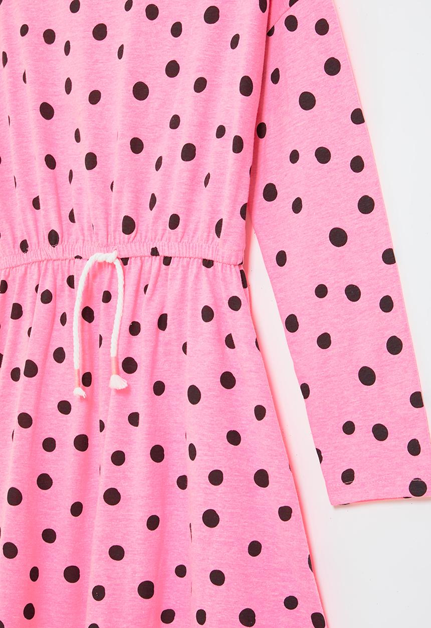 MINOTI - Tween girls basic aop jersey dress - pink & black 