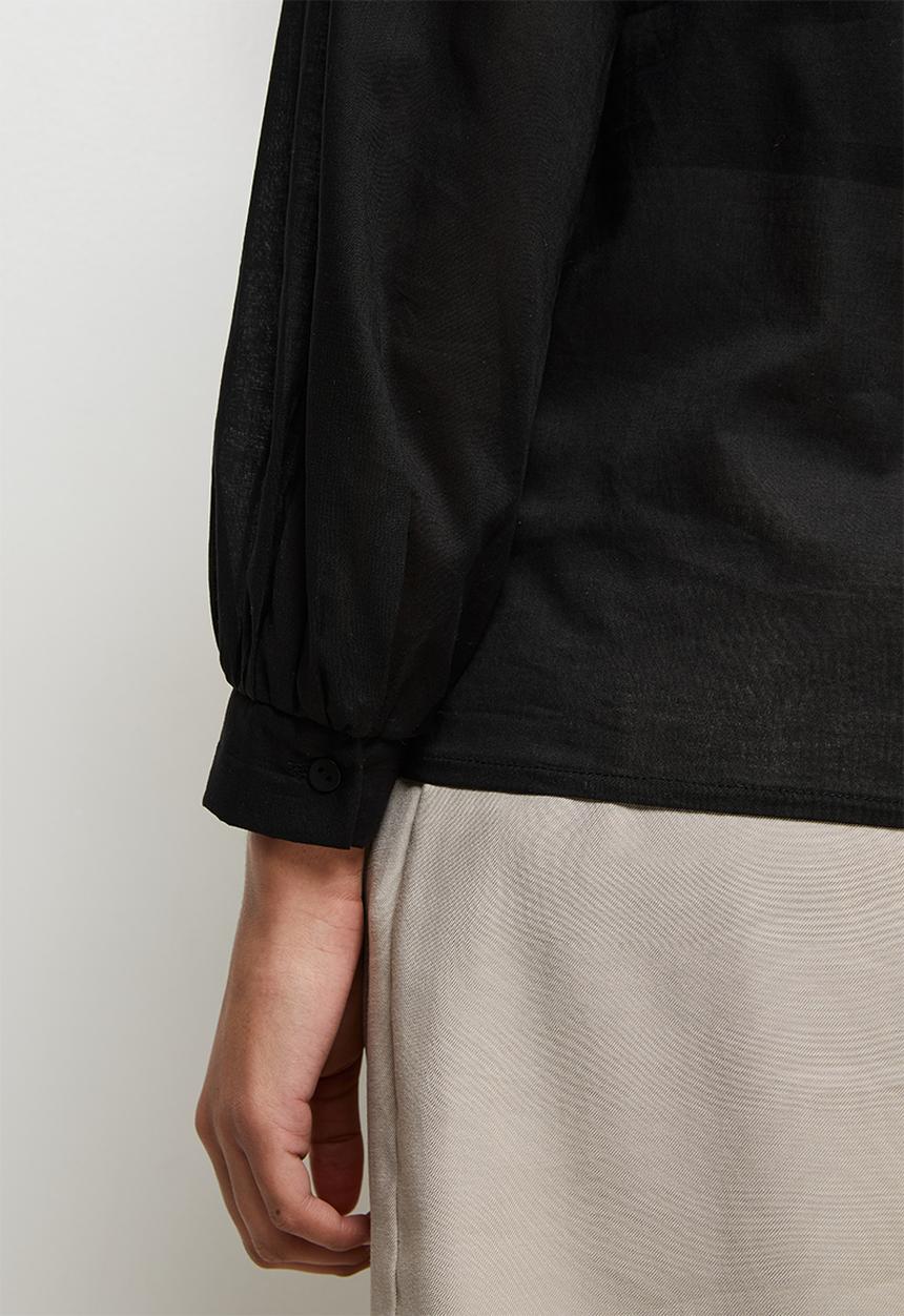 edit - Piecrust cotton shirt - black