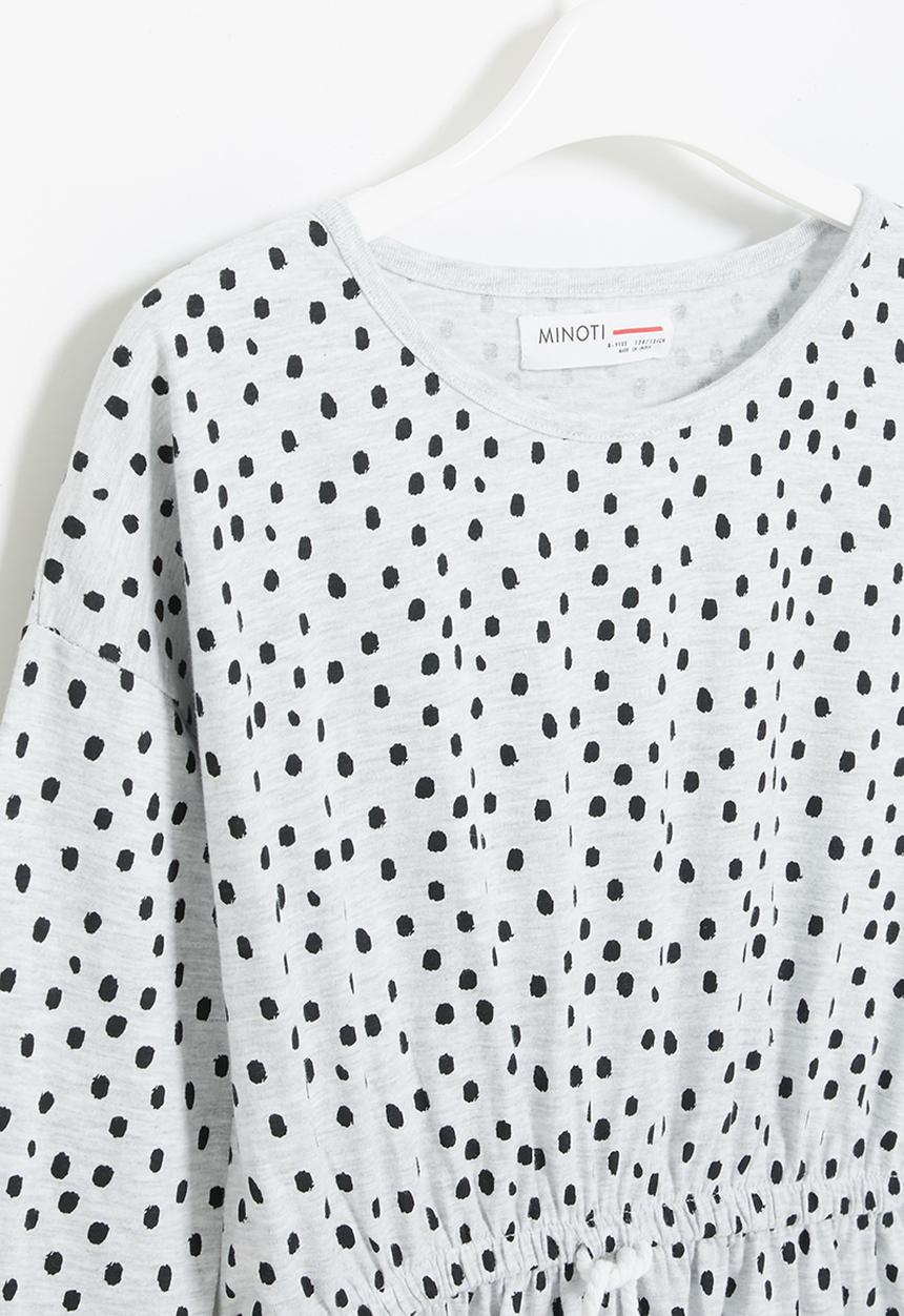 MINOTI - Tween girls basic aop jersey dress - grey & black 