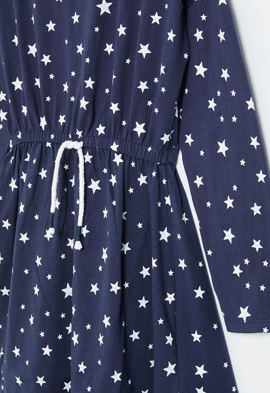 MINOTI - Tween girls basic aop jersey dress - navy & white 