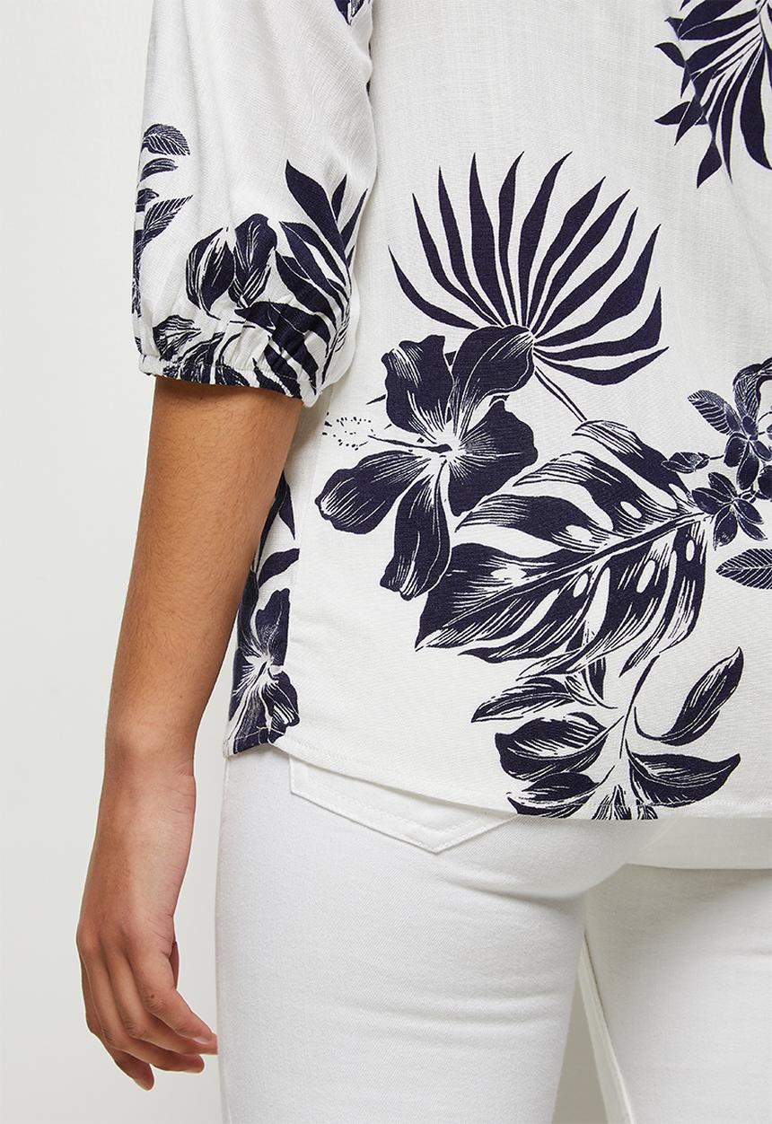edit - Soft raglan sleeve shell - mono tropical