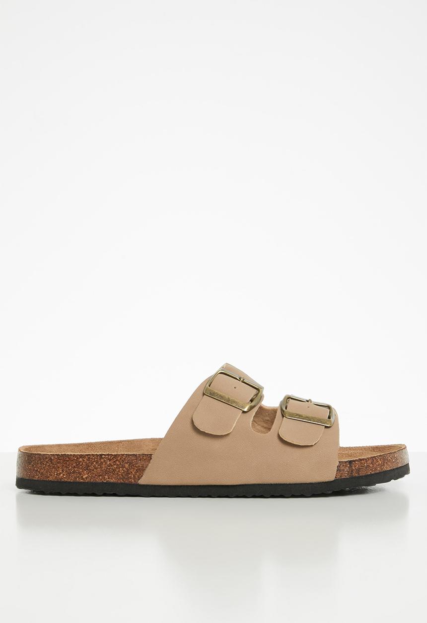Cotton On - Rex double buckle slide - taupe