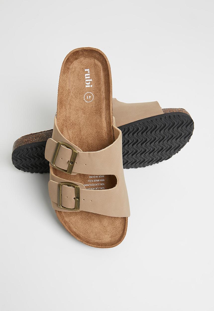 Cotton On - Rex double buckle slide - taupe