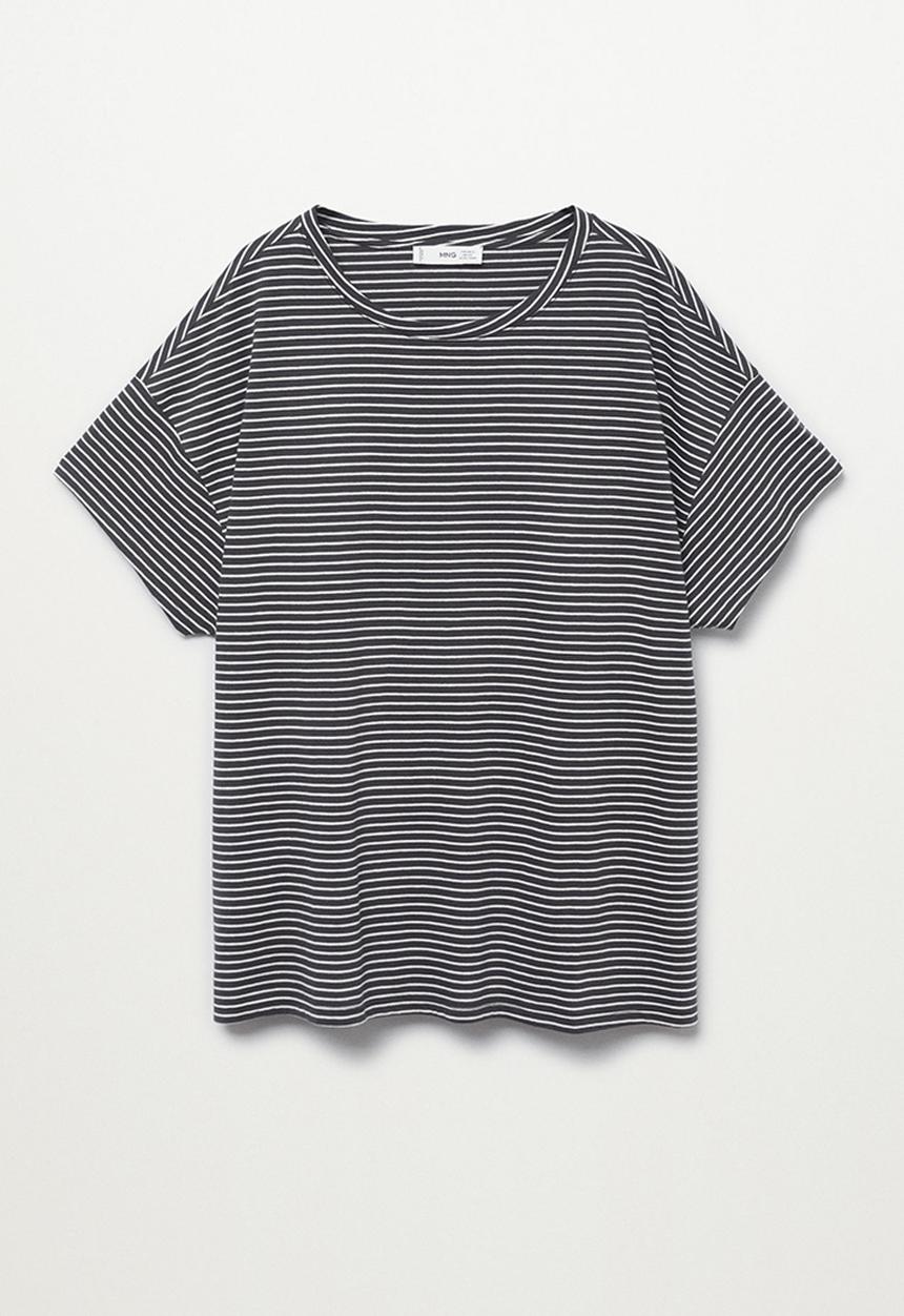 MANGO - Plus T-shirt easy - white & navy