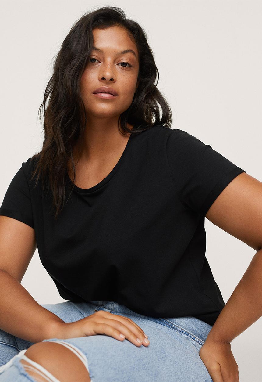 MANGO - Plus T-shirt basi - black