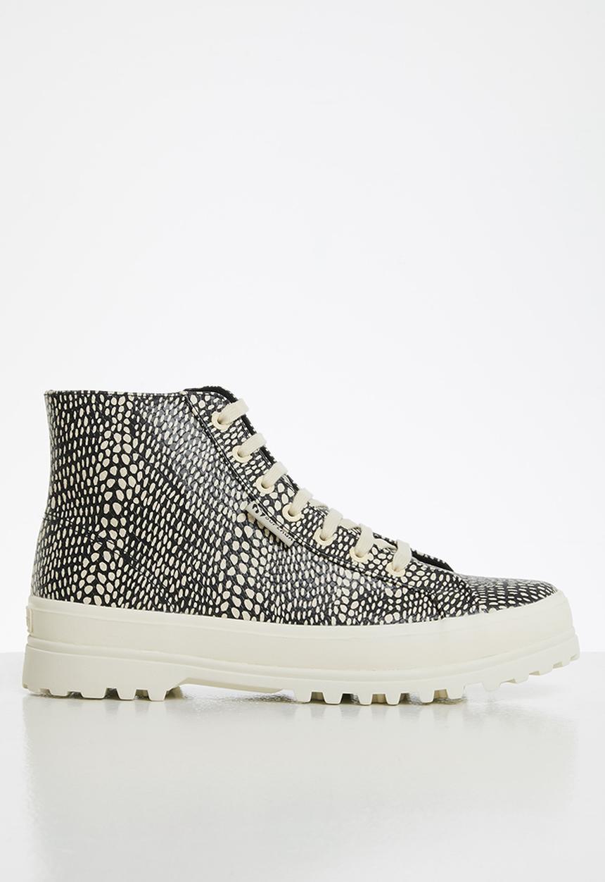 SUPERGA - 2341 faux reptile alpina boot - black beige gresso