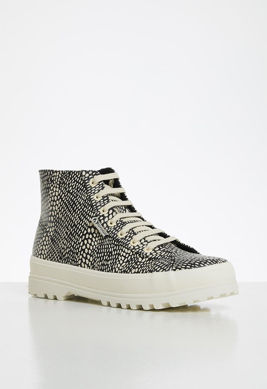 SUPERGA - 2341 faux reptile alpina boot - black beige gresso
