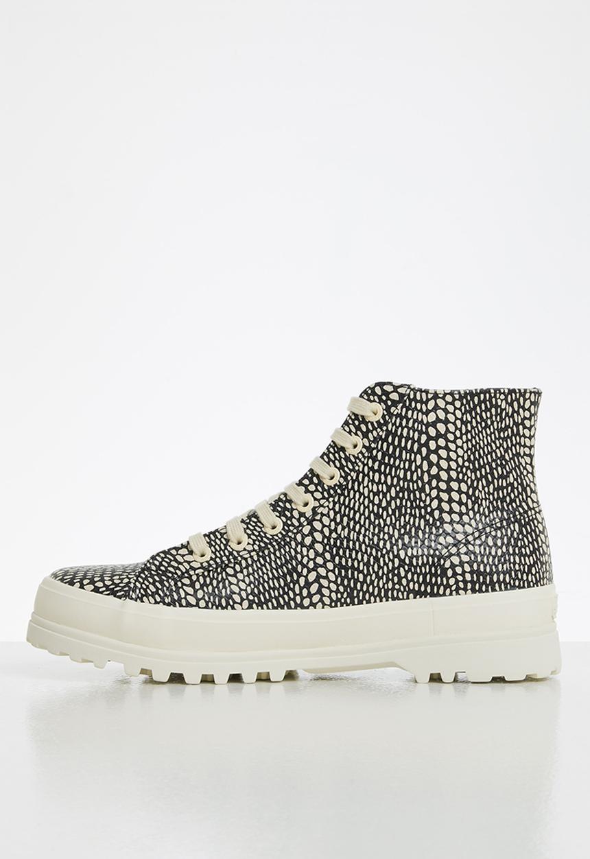 SUPERGA - 2341 faux reptile alpina boot - black beige gresso