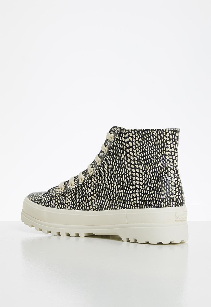 SUPERGA - 2341 faux reptile alpina boot - black beige gresso