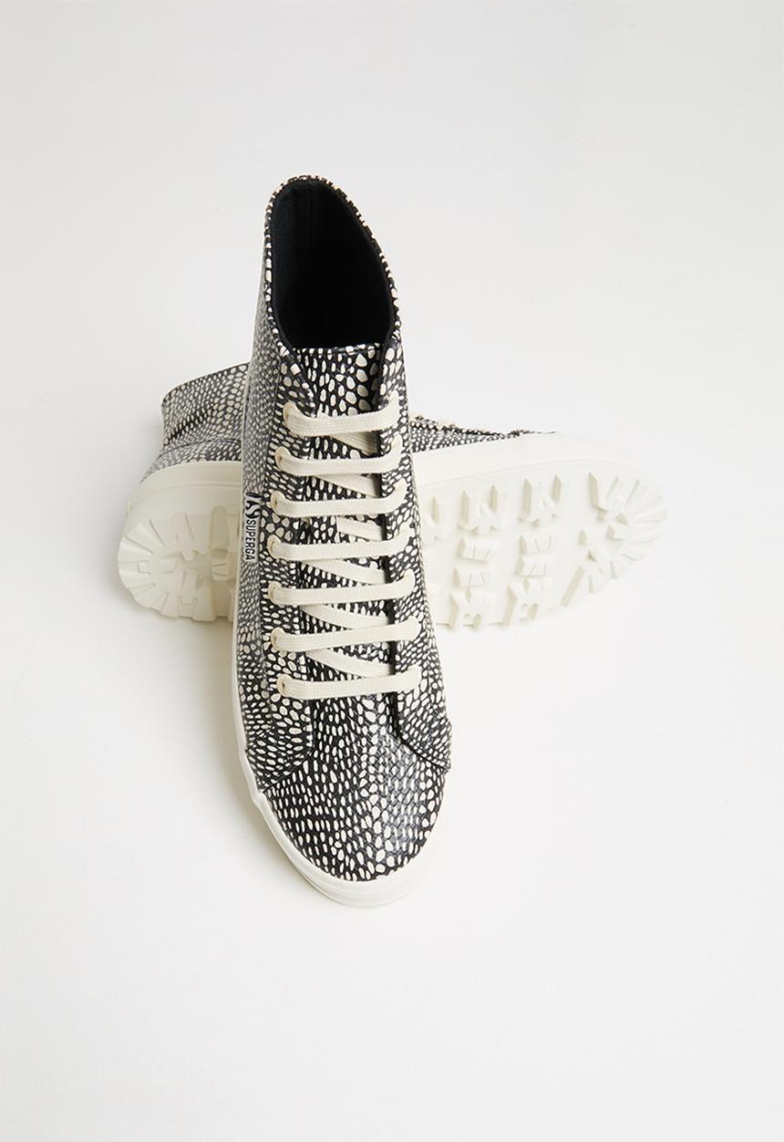 SUPERGA - 2341 faux reptile alpina boot - black beige gresso