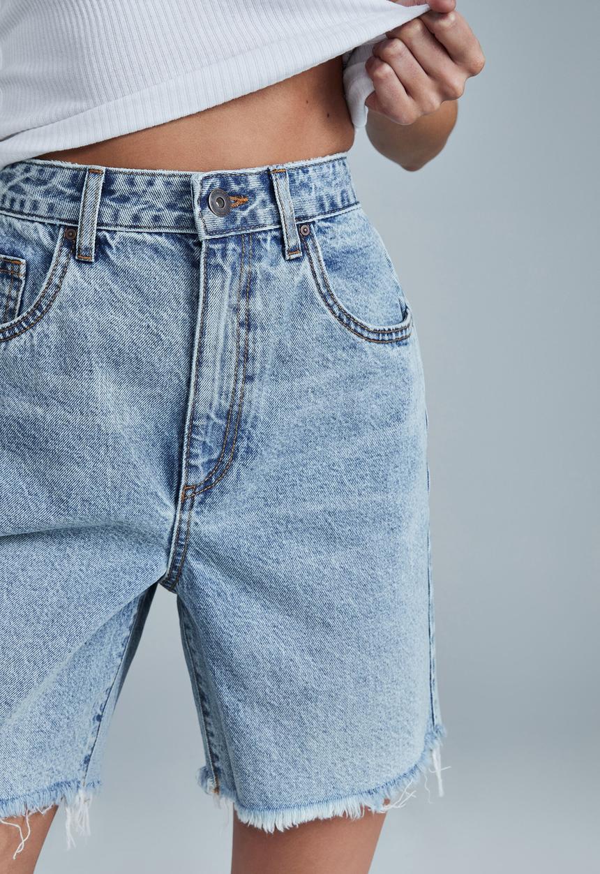 Cotton On - Straight denim bermuda short - haven blue