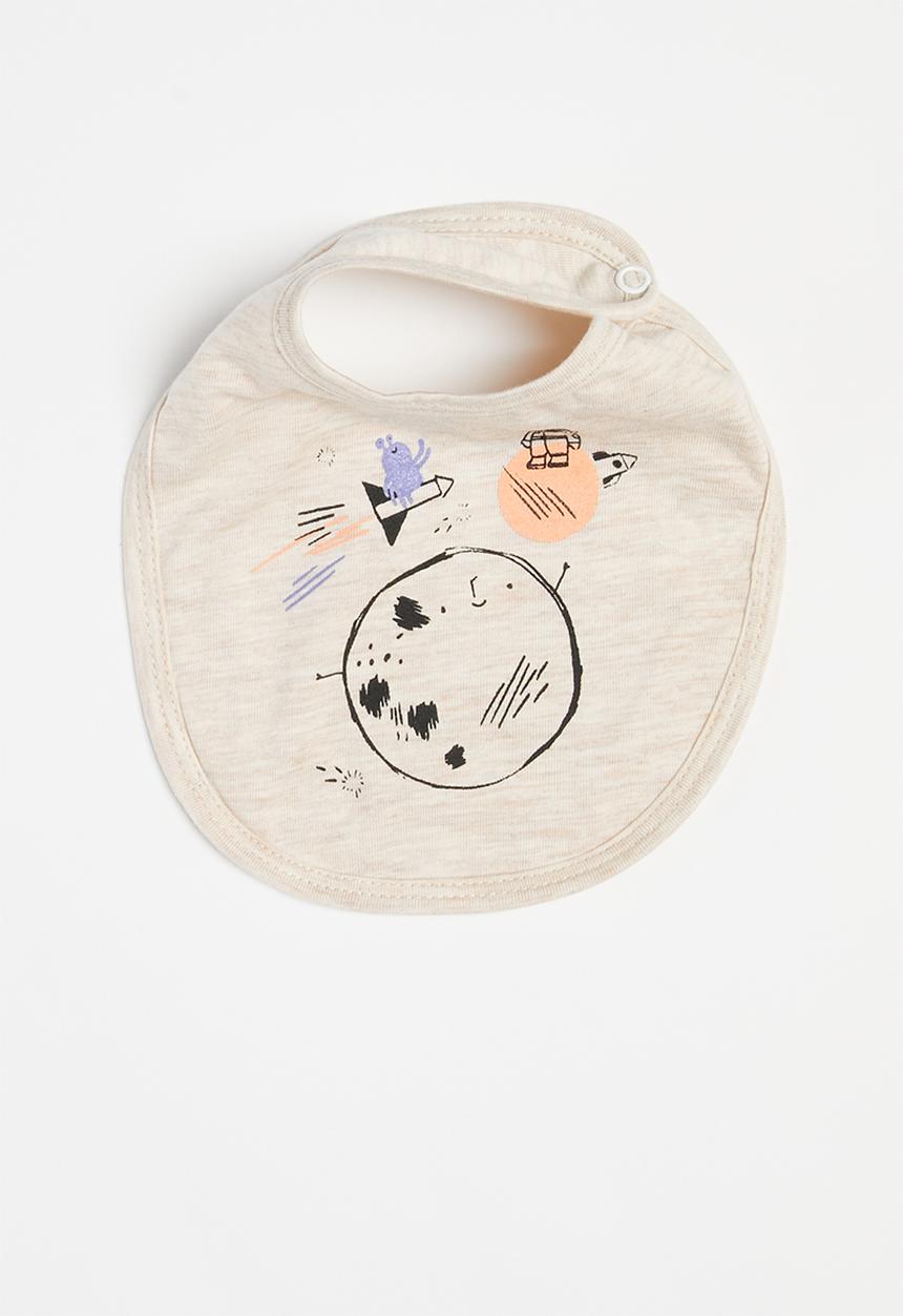 Superbalist Kids - 2 pack space bib - blue & oatmeal