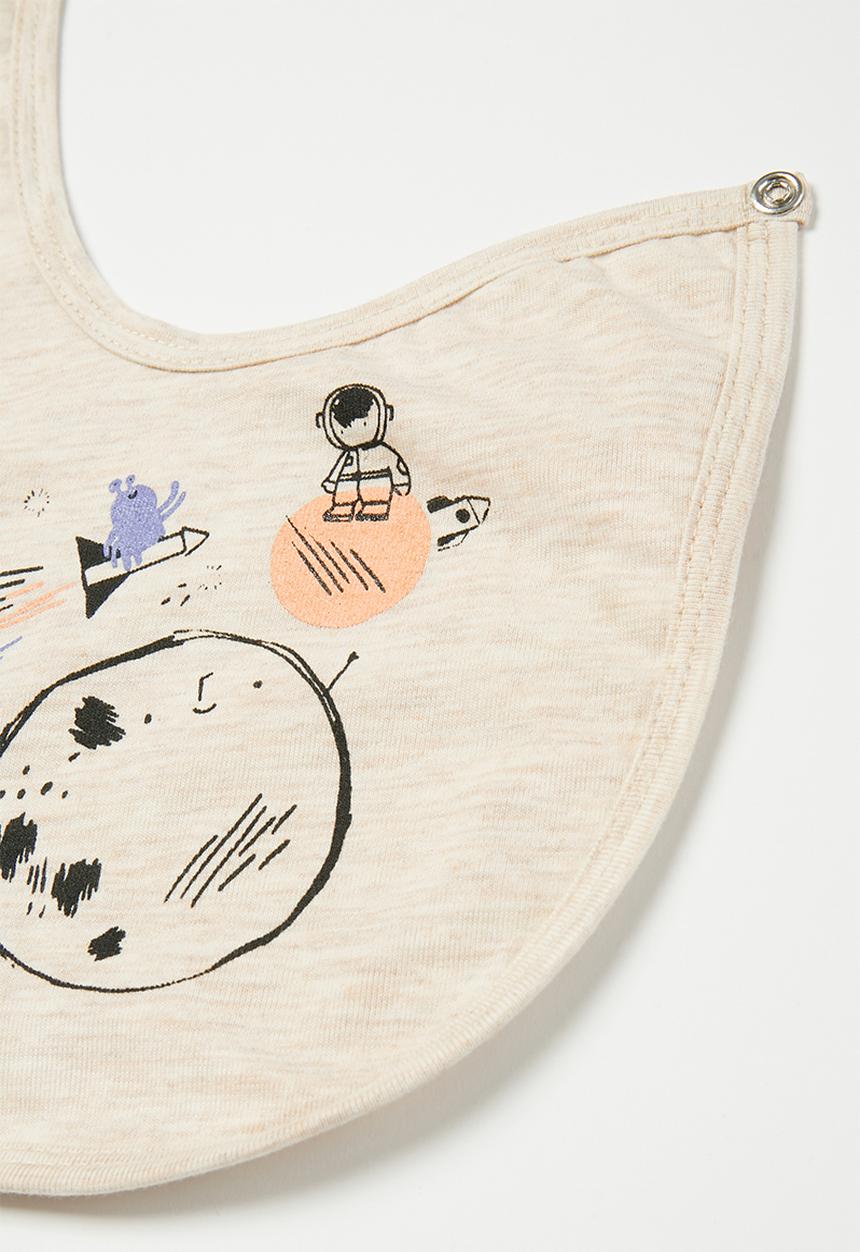 Superbalist Kids - 2 pack space bib - blue & oatmeal