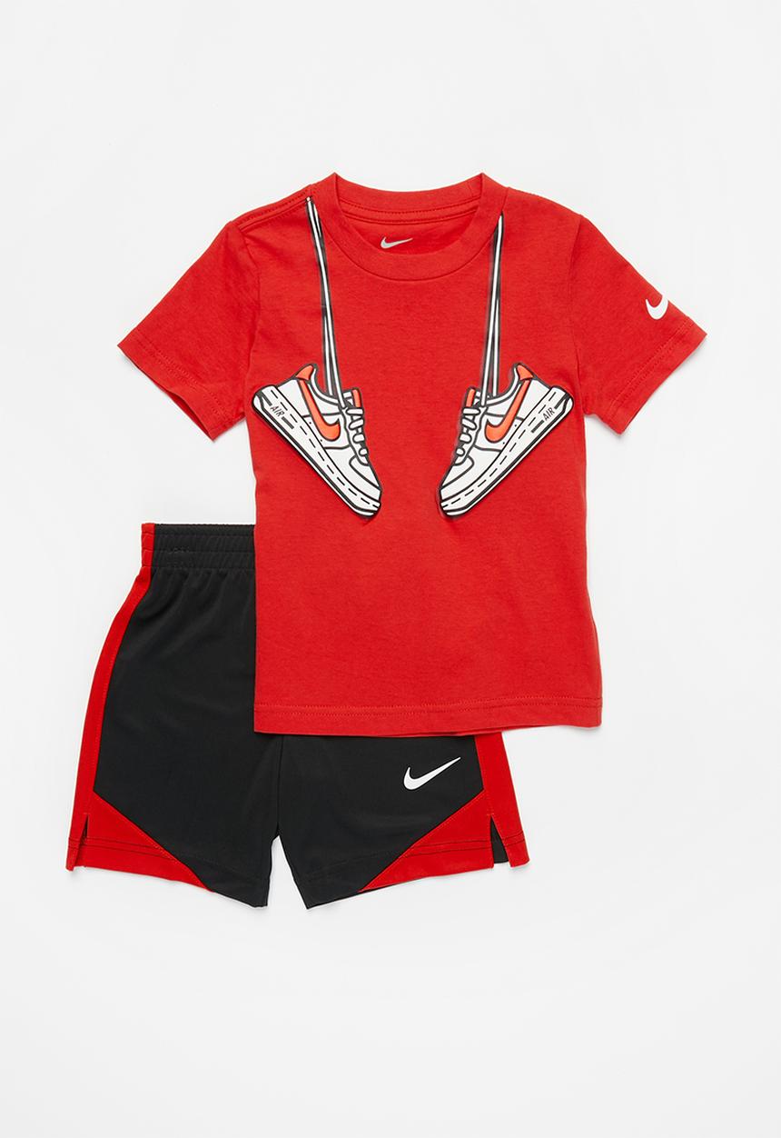 Nike - Nike boys sport footwear te short se - black & red 
