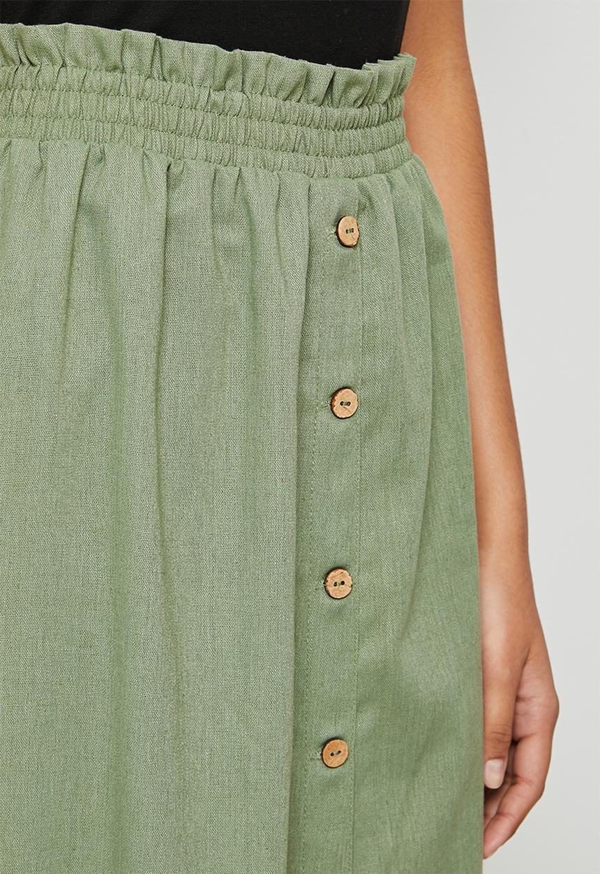 edit - Linen button down skirt - dusty sage