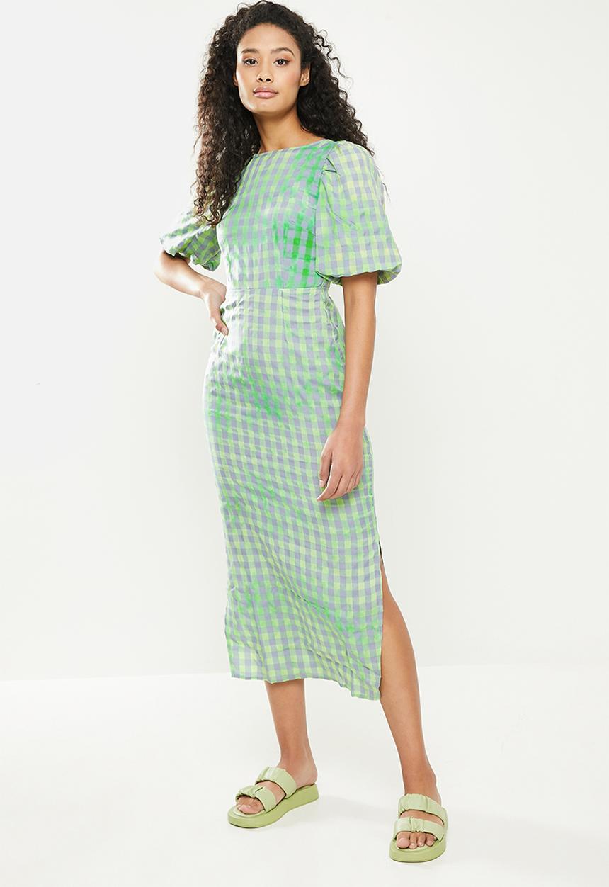 Glamorous - Check dress - green & grey