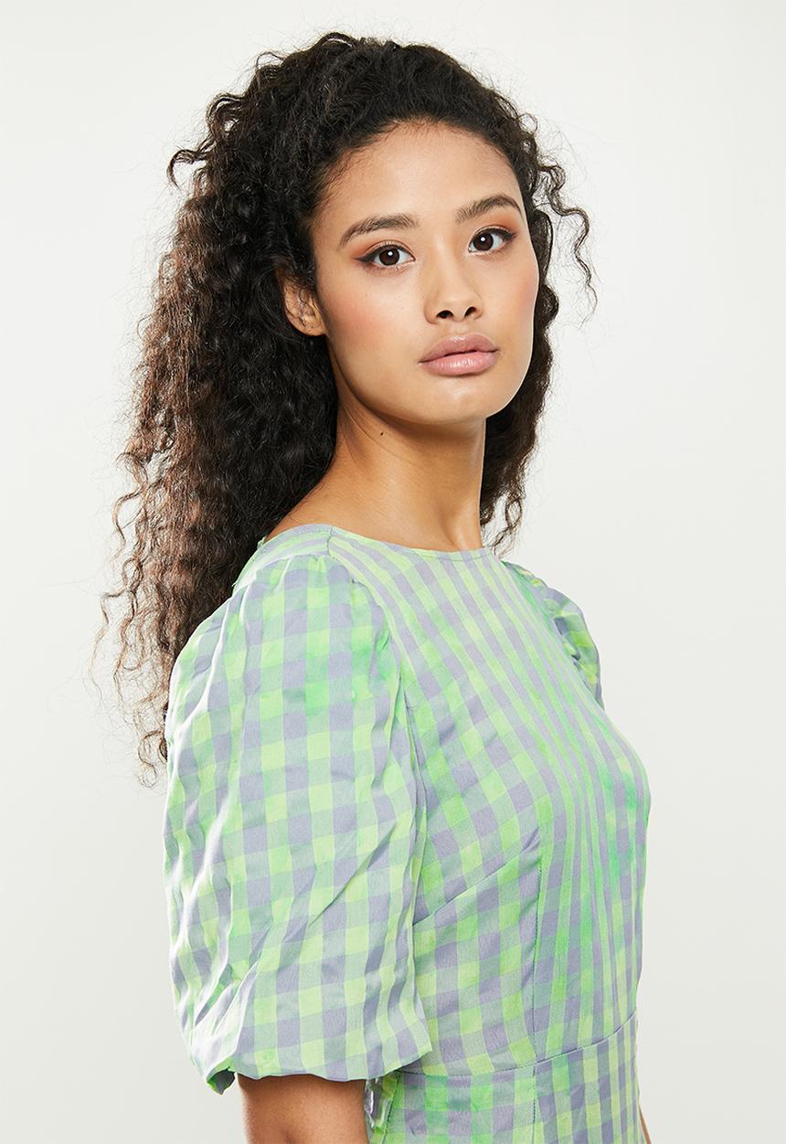 Glamorous - Check dress - green & grey