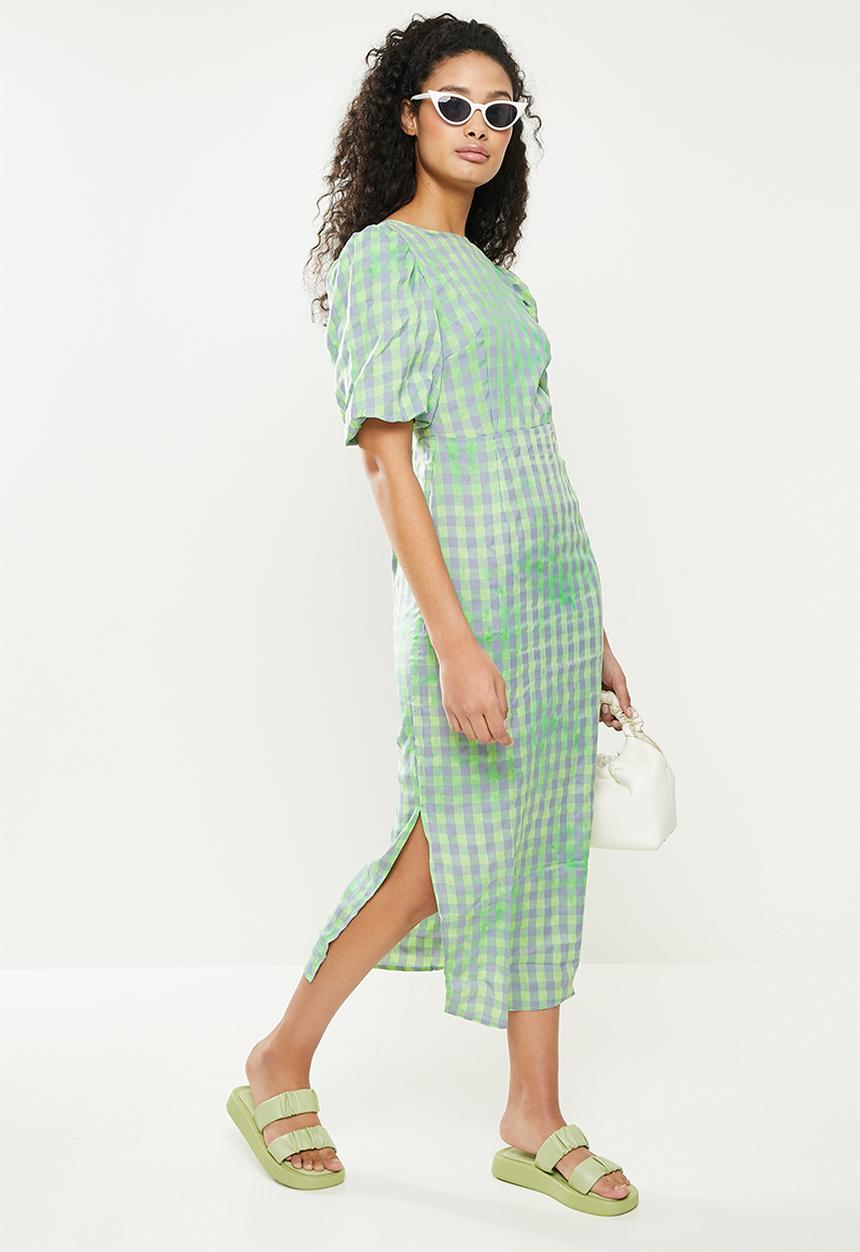 Glamorous - Check dress - green & grey