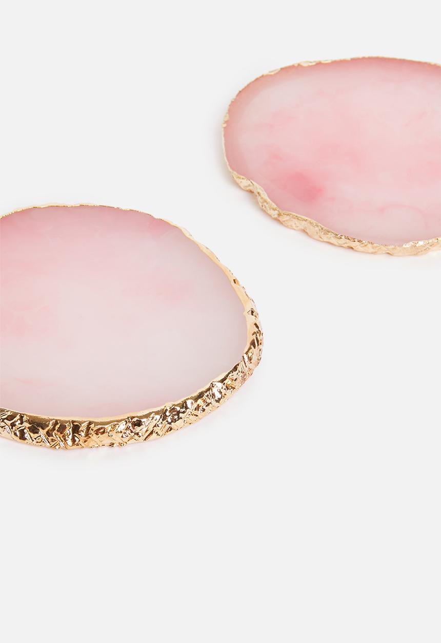 Sixth Floor - Agate resin coaster set of 4 -Rose