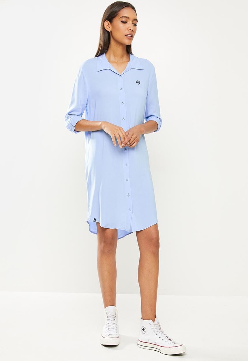 Aca Joe - Ladies aca joe shirt dress - blue 