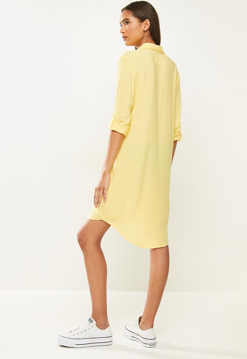 Aca Joe - Ladies aca joe shirt dress - yellow
