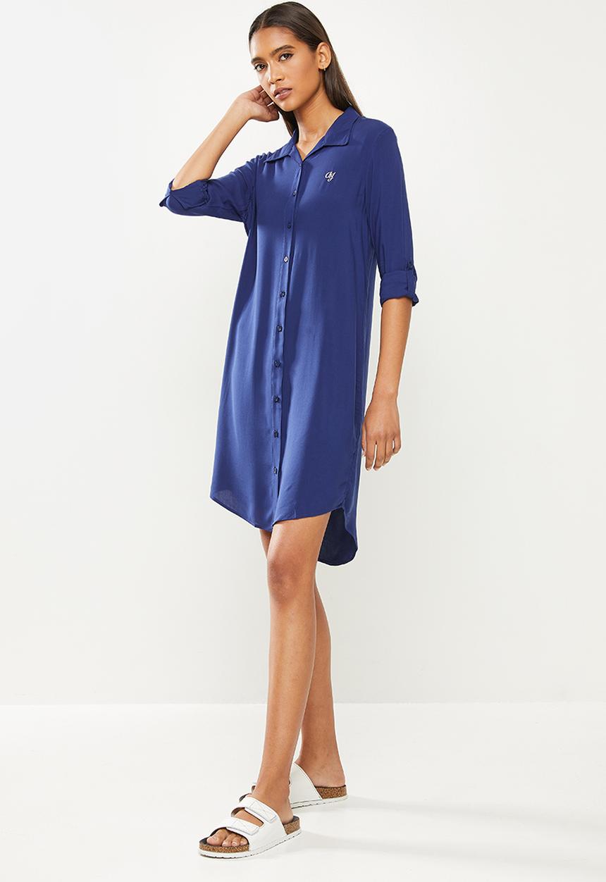 Aca Joe - Ladies aca joe shirt dress - blue