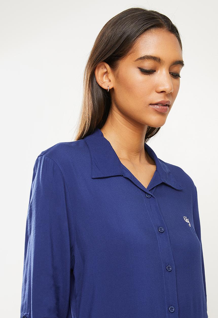 Aca Joe - Ladies aca joe shirt dress - blue