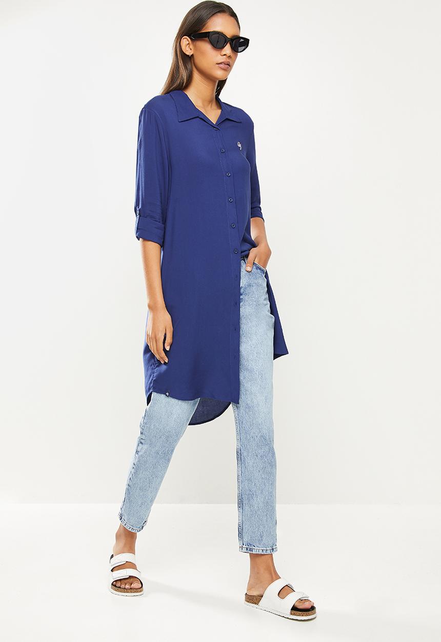 Aca Joe - Ladies aca joe shirt dress - blue